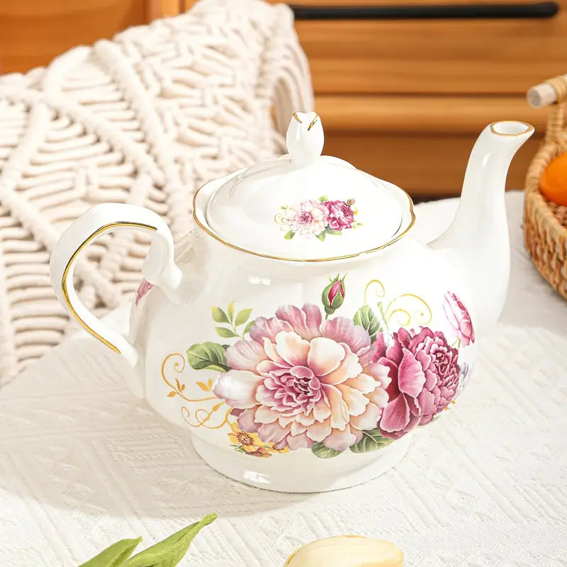 Ceramic teapot European Style Flower Teapot Coffee Pot Water - Temu