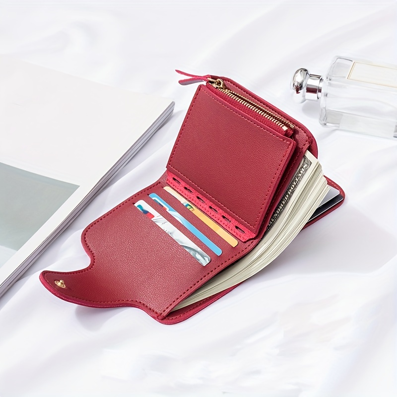 Cute Women Wallet Black/white/pink/green/red Short Zipper Coin Purse PU  Leather Credit Card Holder - AliExpress