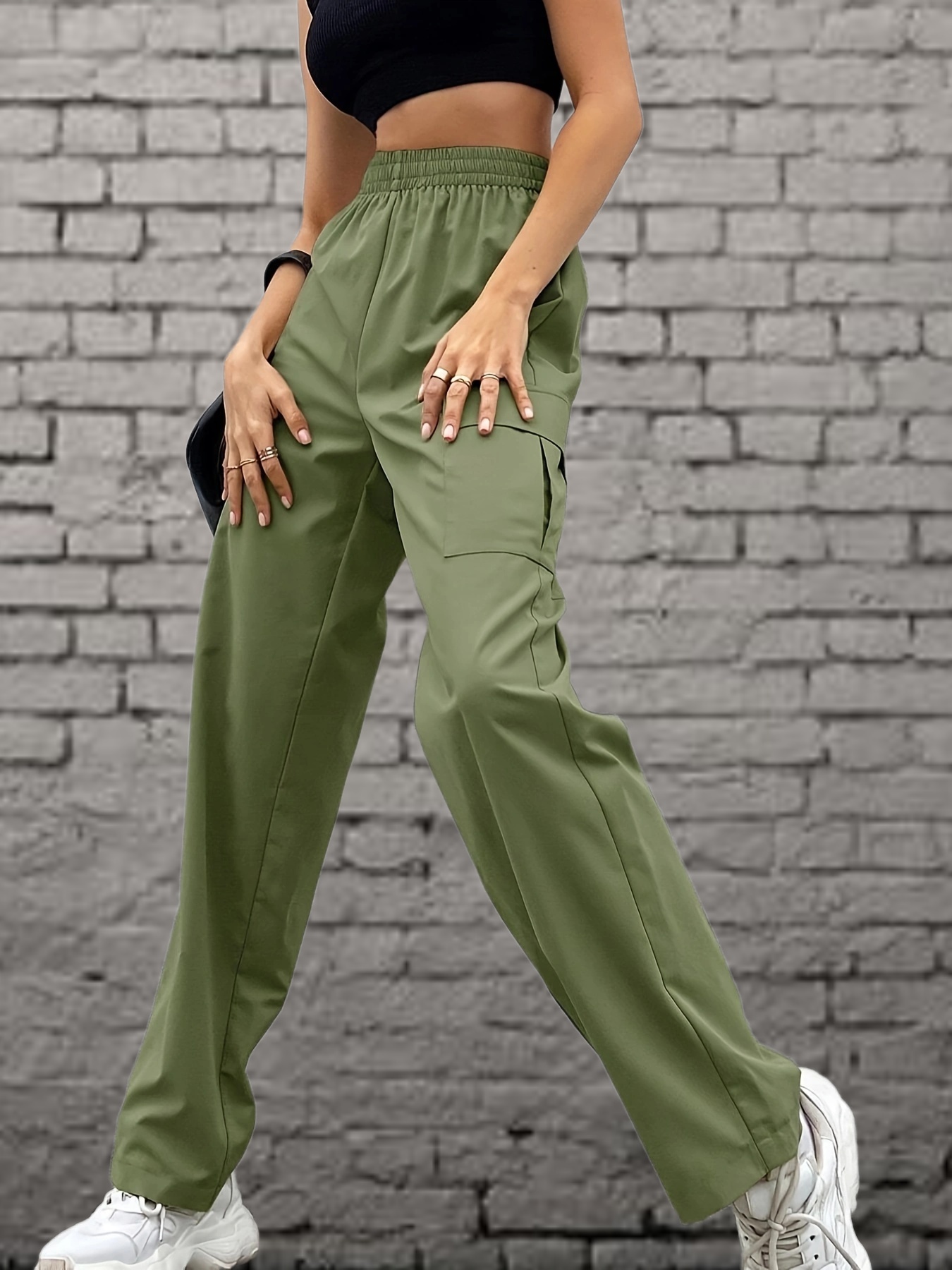 Pantalones casuales de verano para mujer, bolsillos de