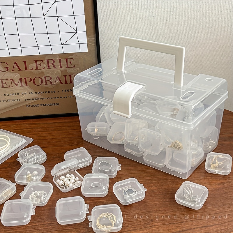 18 Pieces Small Plastic Case Small Storage Containers Transparent Storage  Case Small Plastic Box with Lid Containers for Bobby Pin Swab, Craft