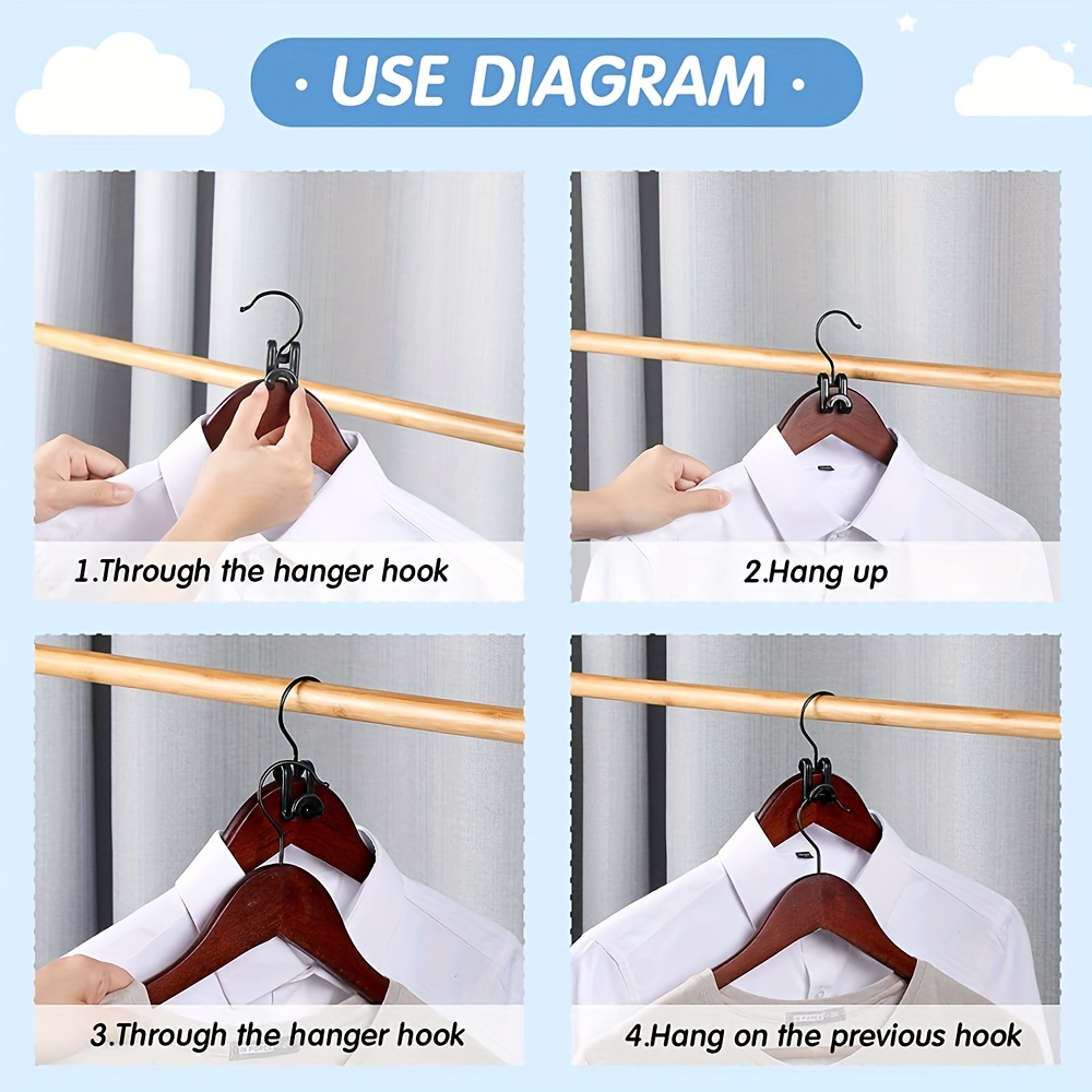 Clothes Hanger Connector Hooks Cascading Hangers Heavy Duty Space