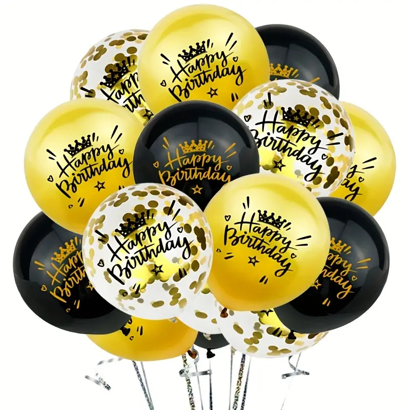 15 Pièces Ballons D'anniversaire Joyeux Anniversaire - Temu Belgium