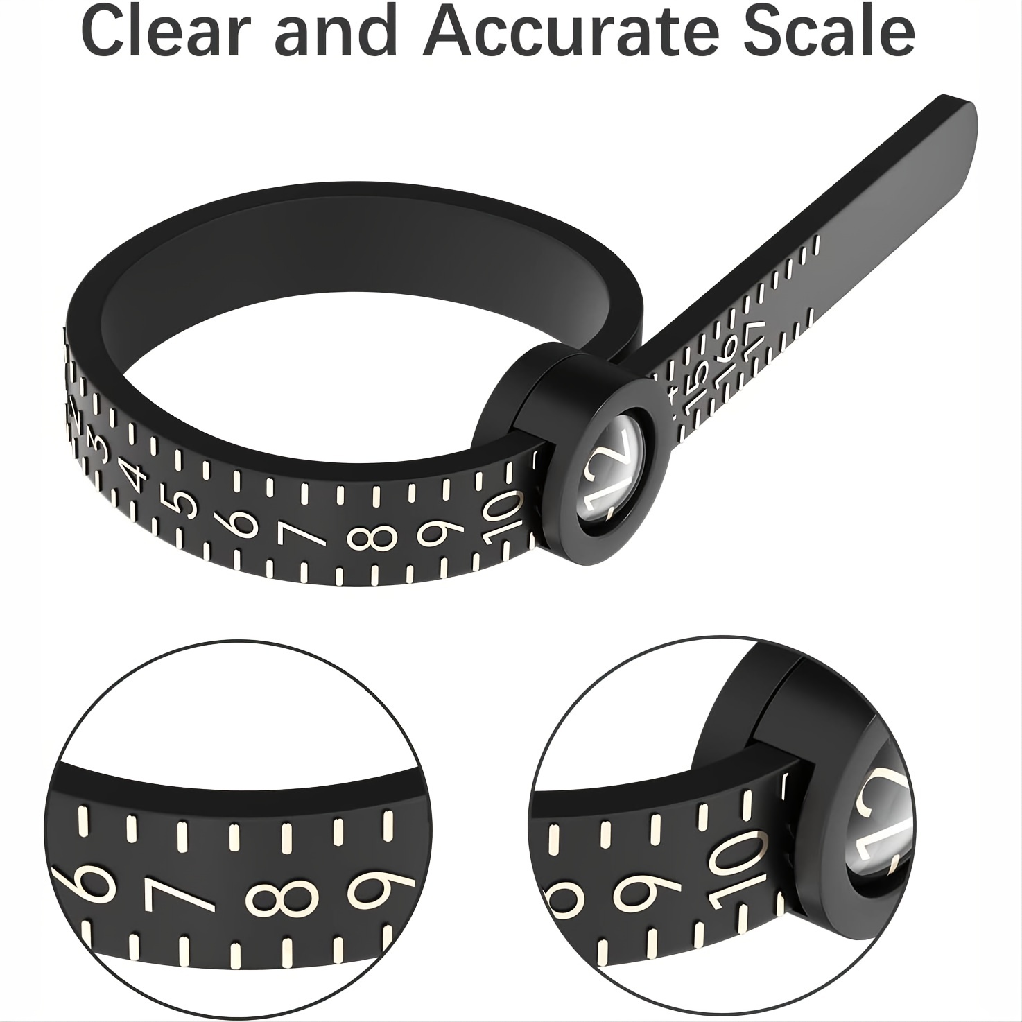 Herramienta de medición de anillo reutilizable, medidor de tamaño de dedo,  herramienta de tamaño de joyería, tamaño de anillos de EE. UU. 1-17