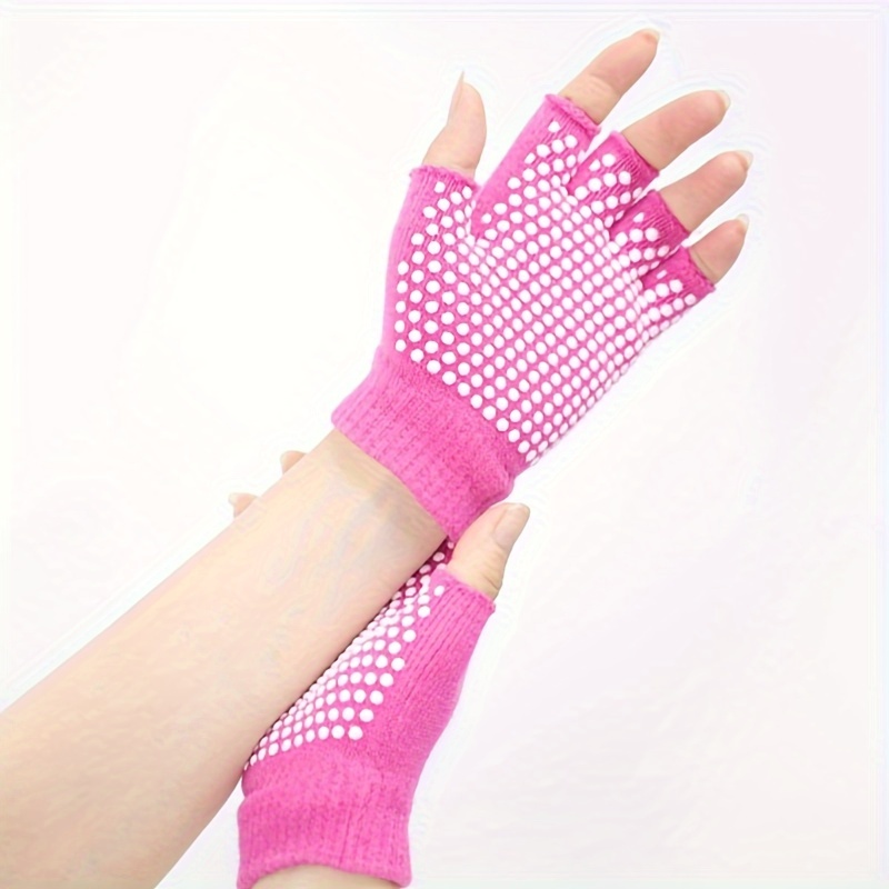 Non slip Fitness Yoga Gloves Fingerless Knitted Gloves - Temu Canada
