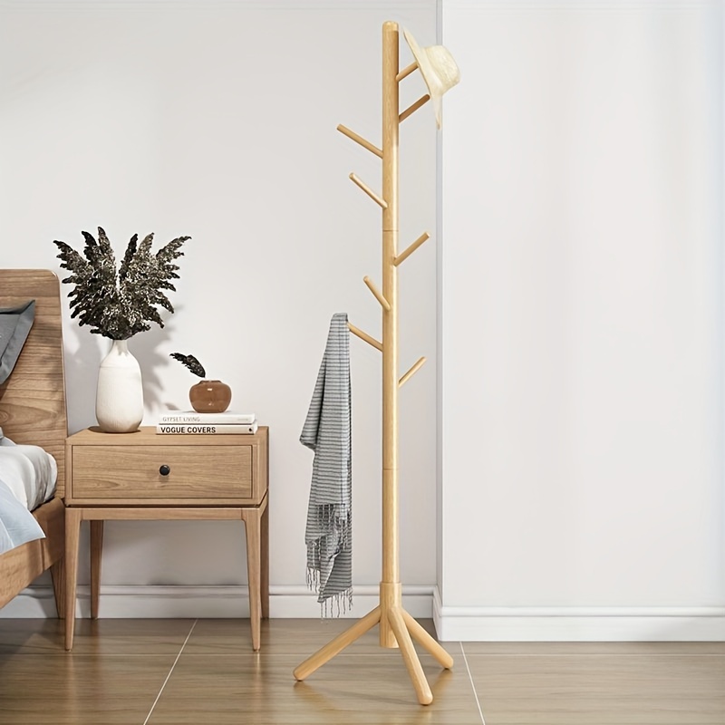 Solid Wood Coat Rack, Floor Bedroom Vertical Clothes Hanging Rack, Home  Simple Clothes Drying Rack, Room Hanging Handbag Storage Rack,  Floor-standing Dorm Coat Rack, Bedroom Decor, Home Decor, Home Furnishing -  Temu