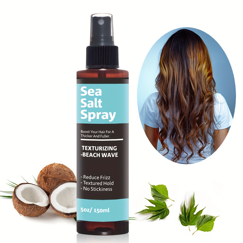 

Spray pour cheveux à l'eau de mer, lisse les frisottis et apporte de la brillance, du volume et de la texture, spray pour cheveux ondulés de plage, non collant pour tous les types de cheveux