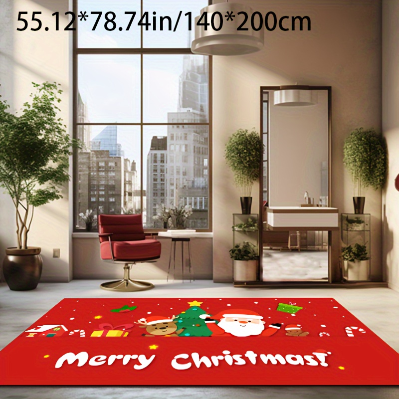 Memory Sponge Christmas Rug, Cute Snowman Scarf Doormat, Green Tree Pattern  Carpet For Floor Sink, Cardinal Country Berrythin Area Rugs, Red Back Door  Mat, Comfortable Foot Feel High Resilience Living Room Bedroom