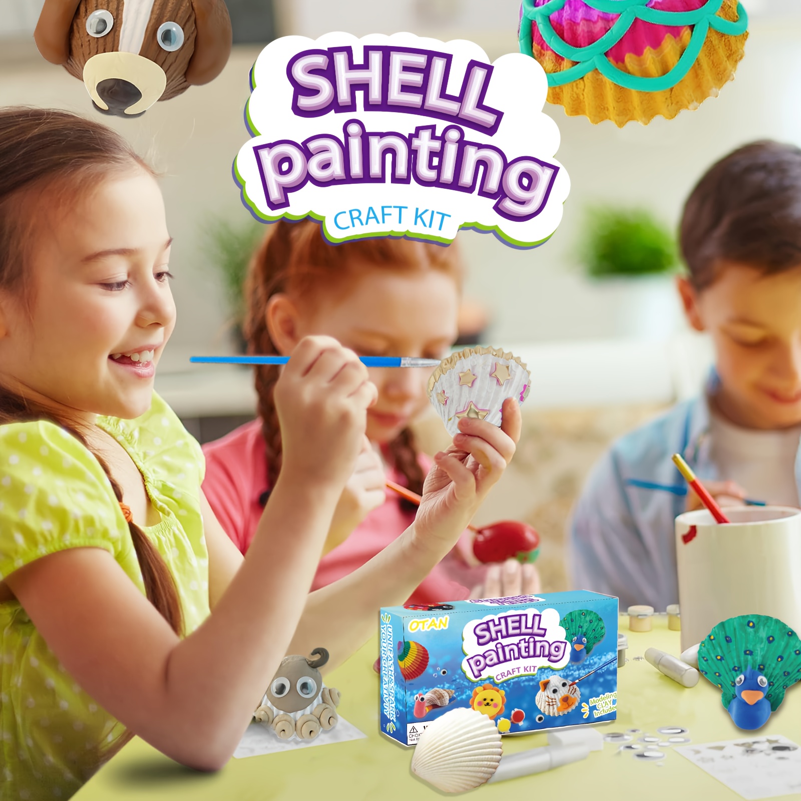 Paint Your Own Sea Shell Art Kit, Art Supplies, Art Crafts Kit For Boys And  Girls, Painting Kit, Drawing Kit For Kids Girls Boy Birthday Gift - Temu