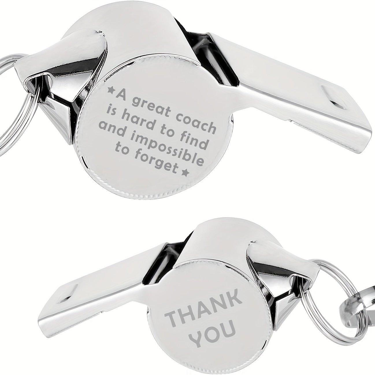 

Silver Stainless Steel Whistle With Lanyard, Suitable For Coaches Gift Halloween Gifts