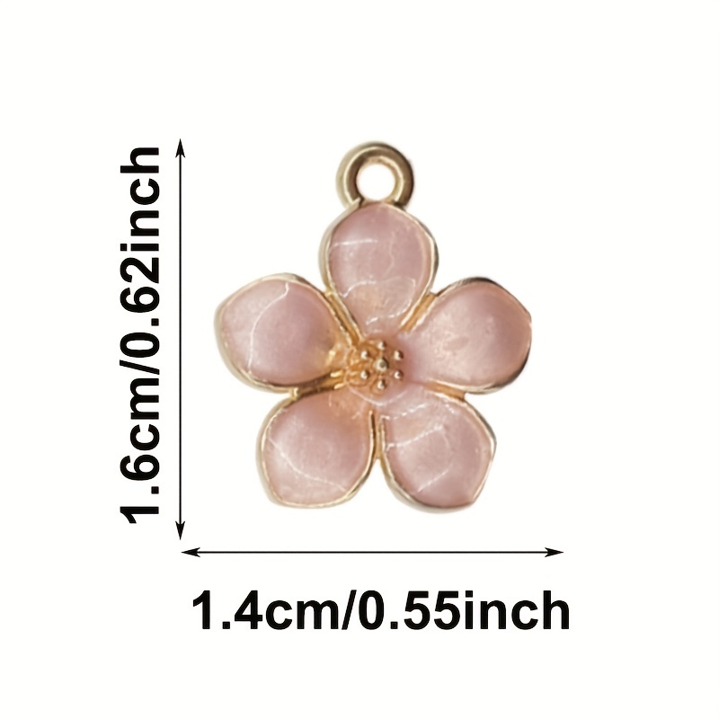 10pcs Flower Pattern Rhinestone Pave Pendants Fashion Sakura