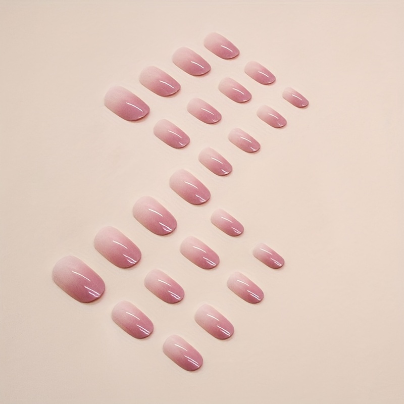 24 Stück Künstliche Nägel In Rosa-pfirsichfarben – Mittellang, Oval, Mit Zubehör, Perfekt Für Valentinstag & Partys