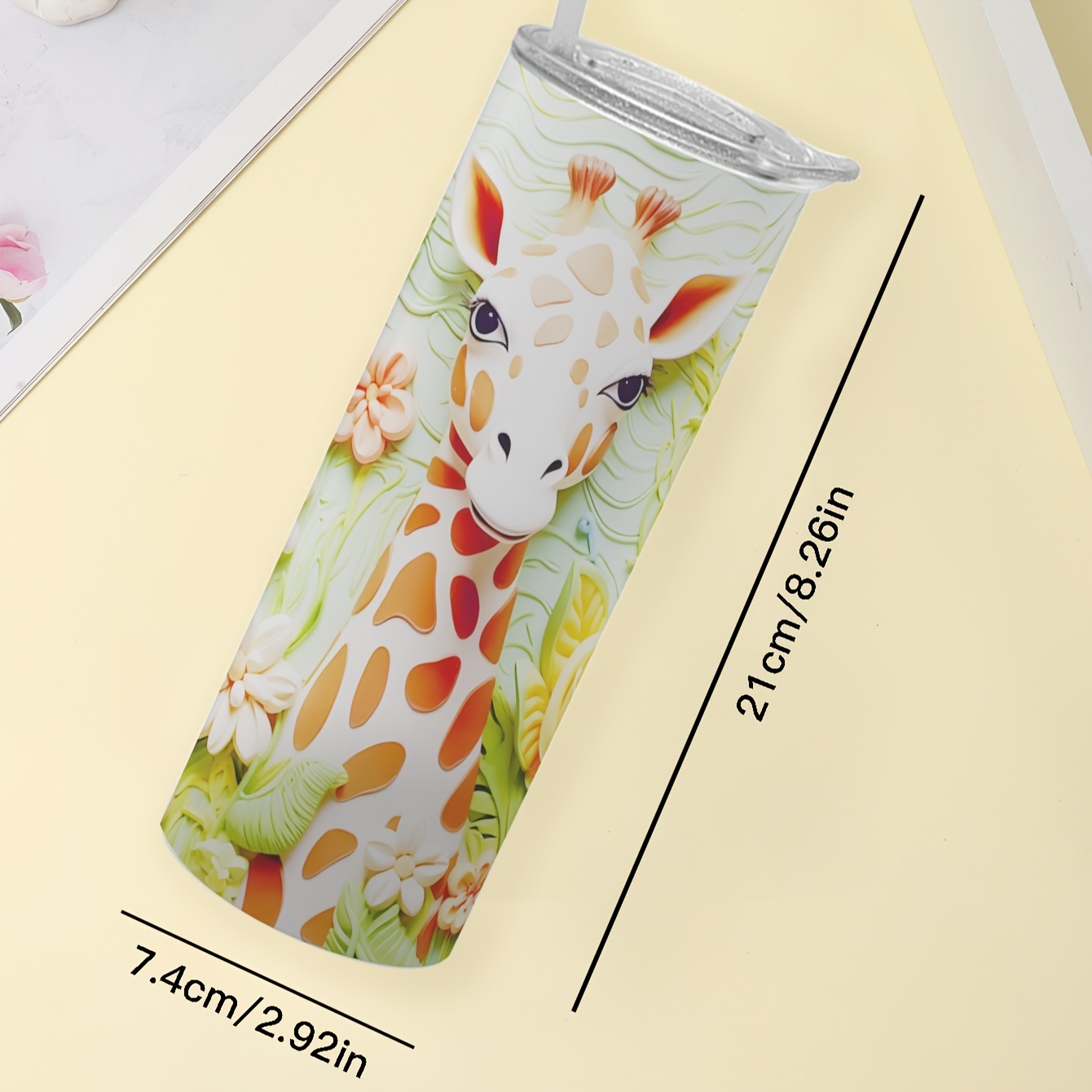 Tiger Pattern Tumbler With Lid And Straw 304 Stainless Steel - Temu