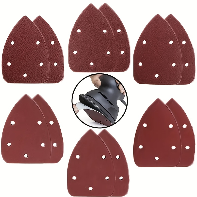 Detail Sander Sandpaper 30Pcs 5-Hole 40 Grit Aluminum Oxide Mouse Sanding  Pad Hook & Loop Mouse Detail Sander Pads for Wood Furniture, Extra Coarse  Triangle Sand Paper for 140mm Palm Sanding Machine 