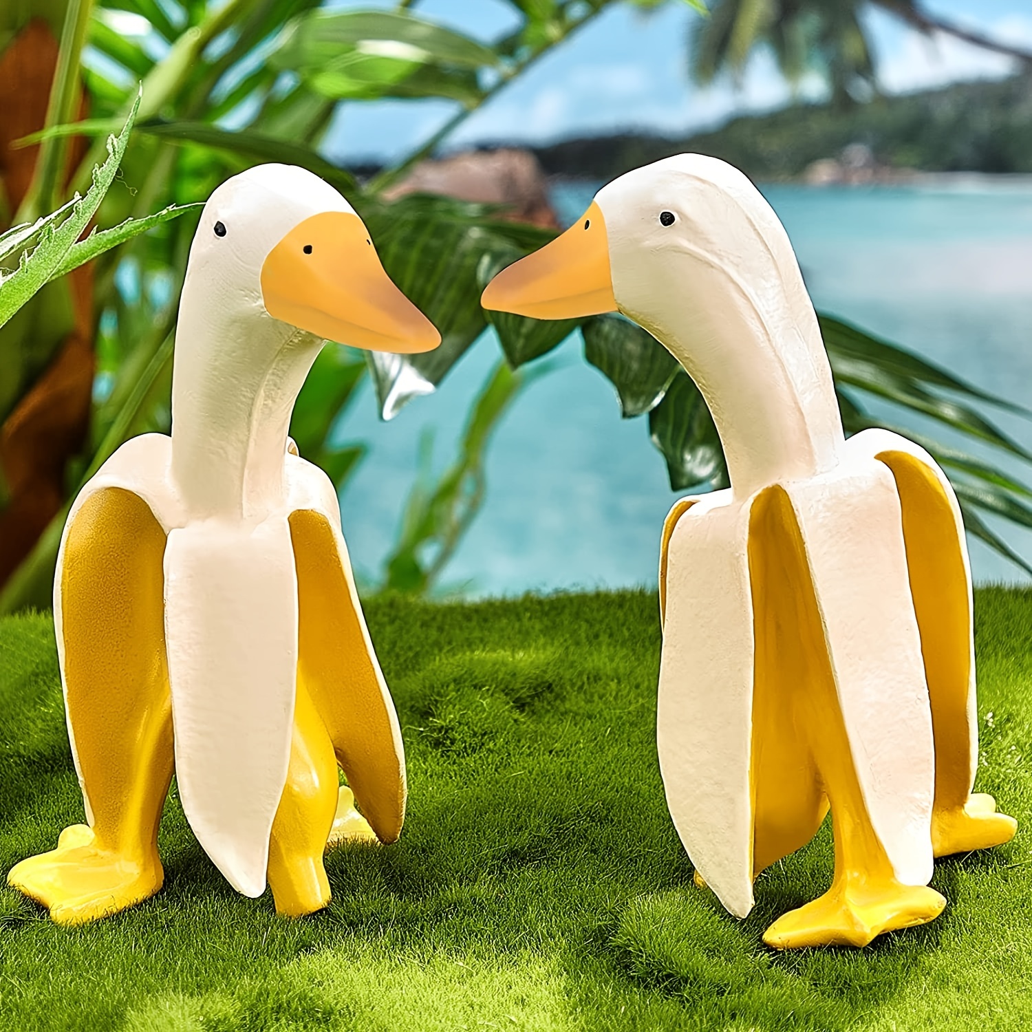 1pc Funny Banana Duck Statue - Creative Resin Figurine for Garden, Patio,  Lawn, Office, Home Decor