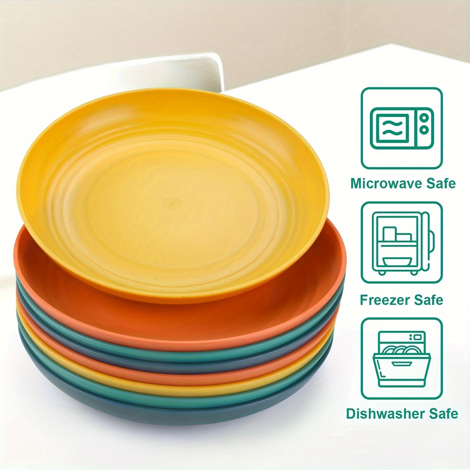 Unbreakable Plastic Plates Microwave Dishwasher Safe Perfect - Temu