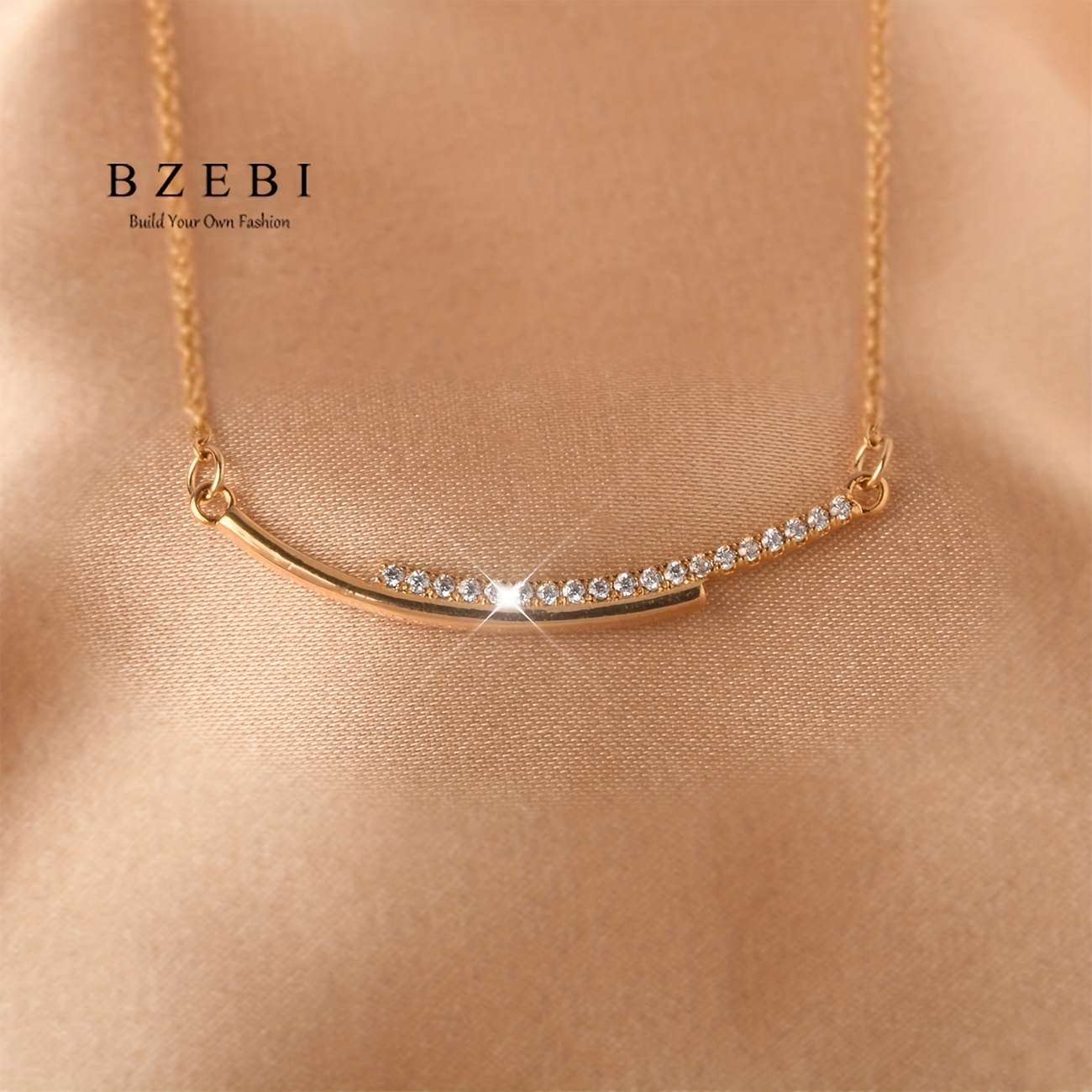 1pc Fashionable Micro-plated 18k Gold And Titanium Steel Lock Pendant  Necklace With Cubic Zirconia, Suitable For Women's Daily Wear