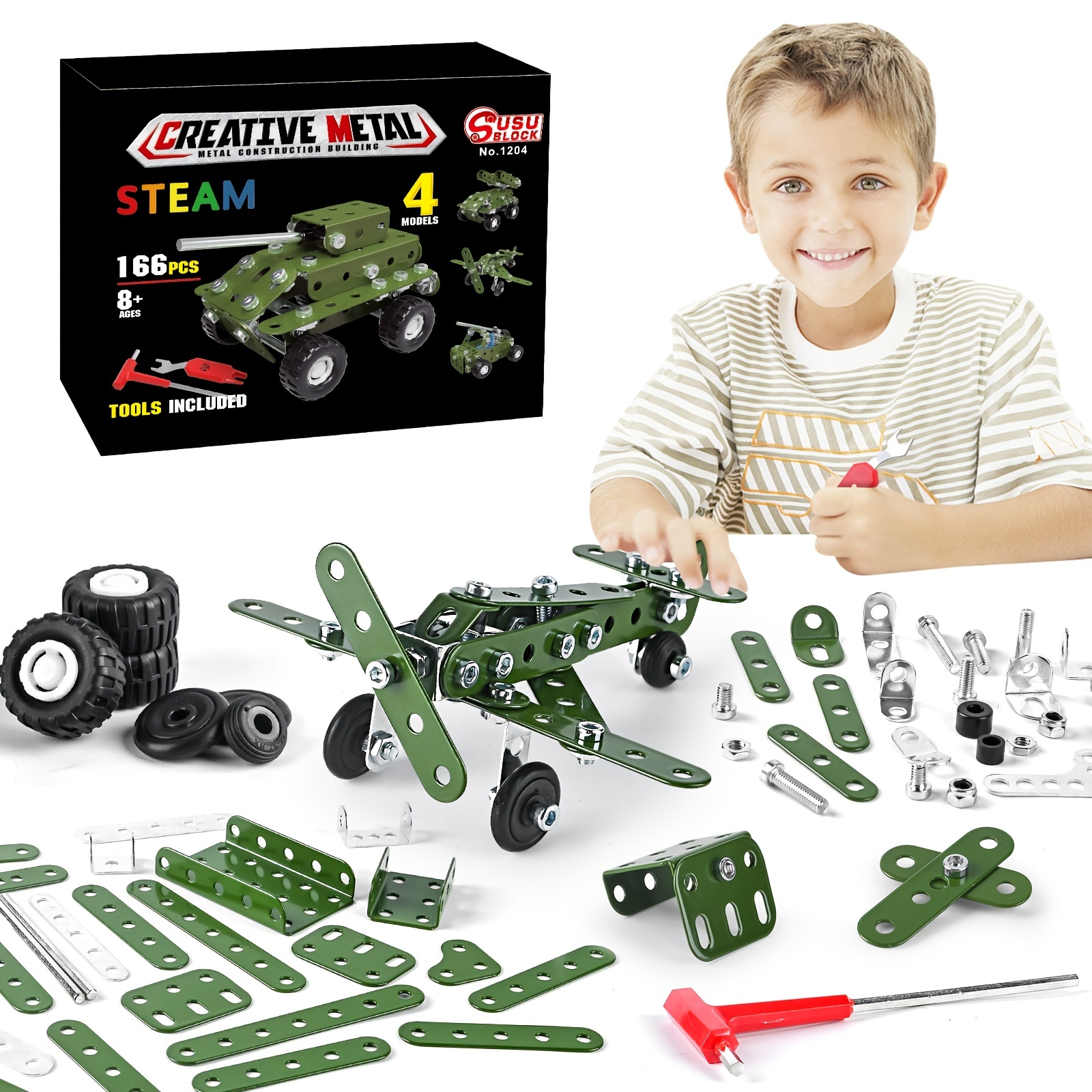 Erector by Meccano Bulldozer Model Vehicle Building Kit, STEM Education Toy  for Ages 8 & up