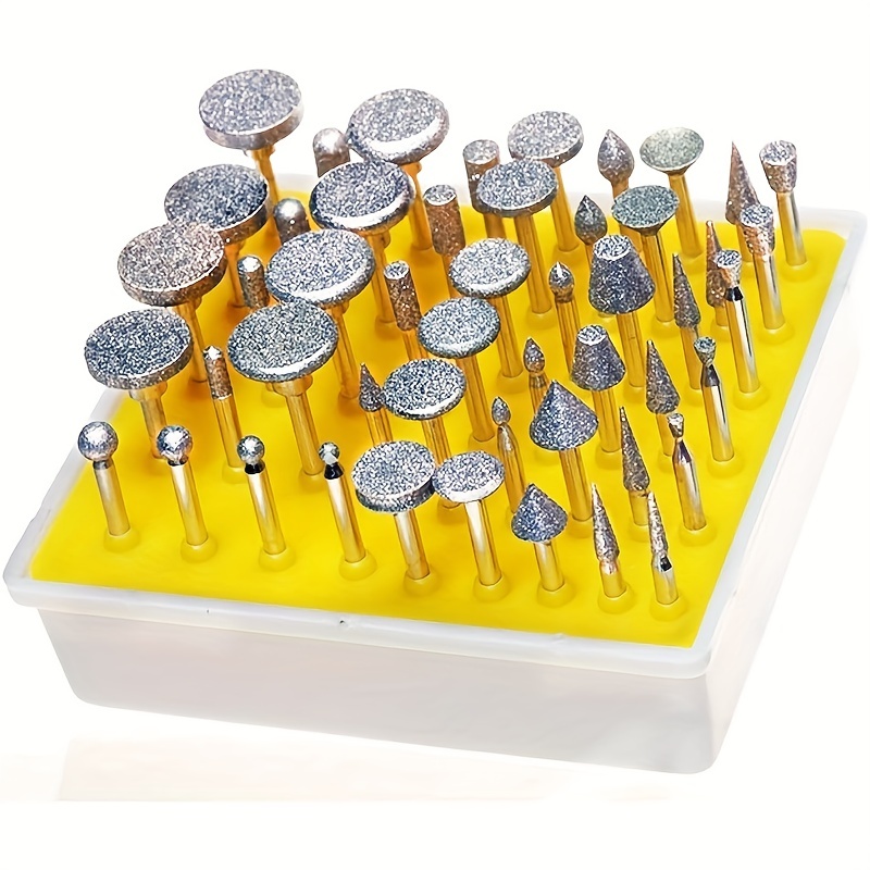 50pcs diamond coated grinding head grinding burrs set for rotary tool