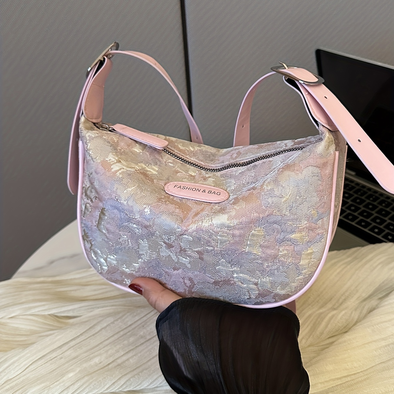 Floral Jacquard Crossbody Bag, Fairy Shoulder Hobo Bag, Women's Sweet  Casual Handbag & Purse - Temu