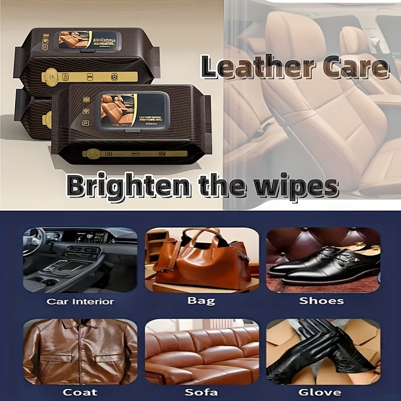 80pcs Leather Wipes Car Nteriors Shoe Bag Restoration Brightening Wipes
