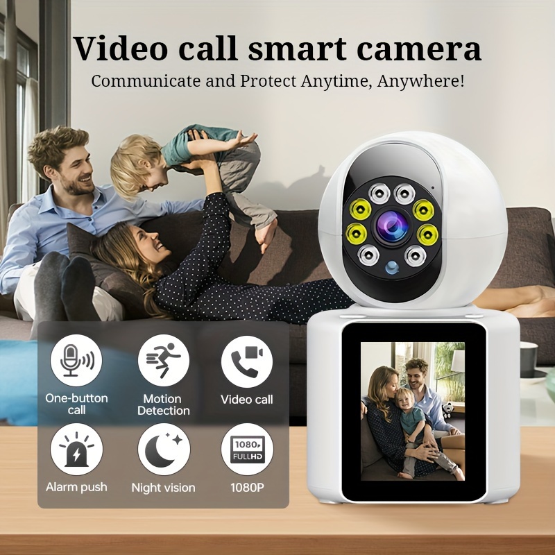 Caméra D'appel Vidéo 1080P Avec Écran De 2,8 Pouces, Caméra Vidéo  Bidirectionnelle, Caméra De Surveillance Intérieure Avec Bouton D'appel  Téléphonique, Caméra WiFi De Sécurité À 360 ° Pour La Maison / Bébé /