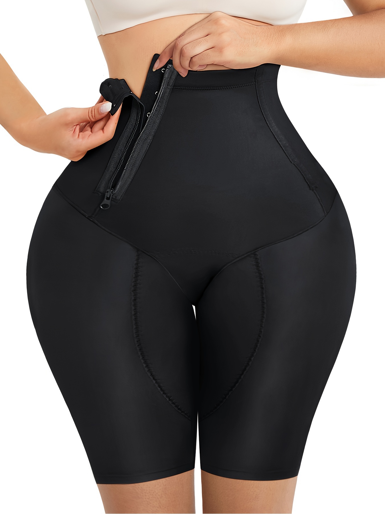 Plus Size Simple Shaping Bodysuit, Women's Plus Solid Sleeveless Tummy  Control Slimming Tube Shapewear Bodysuit