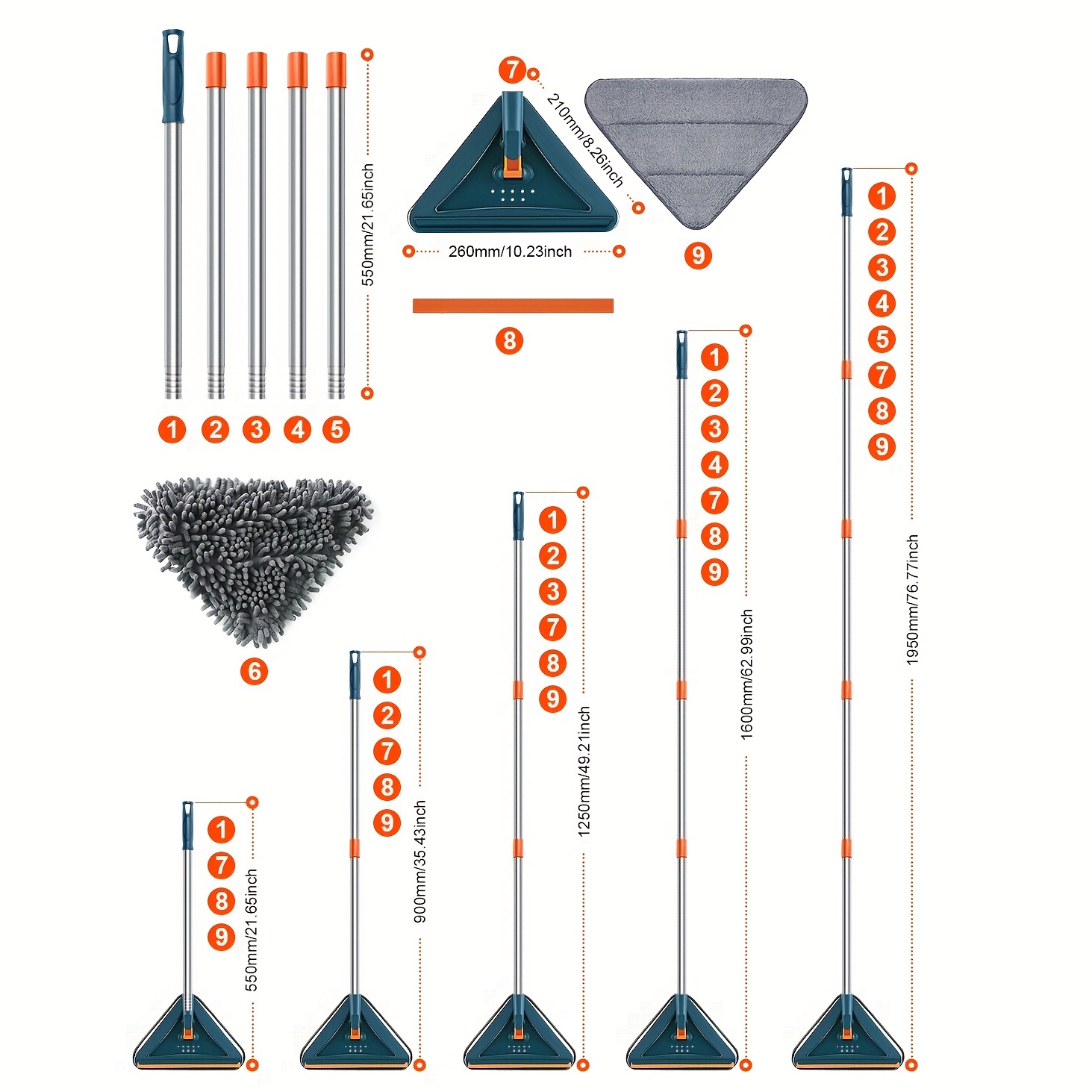 Nettoyeur De Mur De 85 Pouces Avec Manche Long Vadrouille - Temu