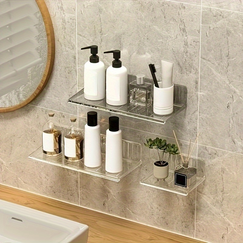 Armario de baño con espejo, organizador de almacenamiento montado en la  pared con puerta de espejo, armario de tocador con estantes interiores de 2