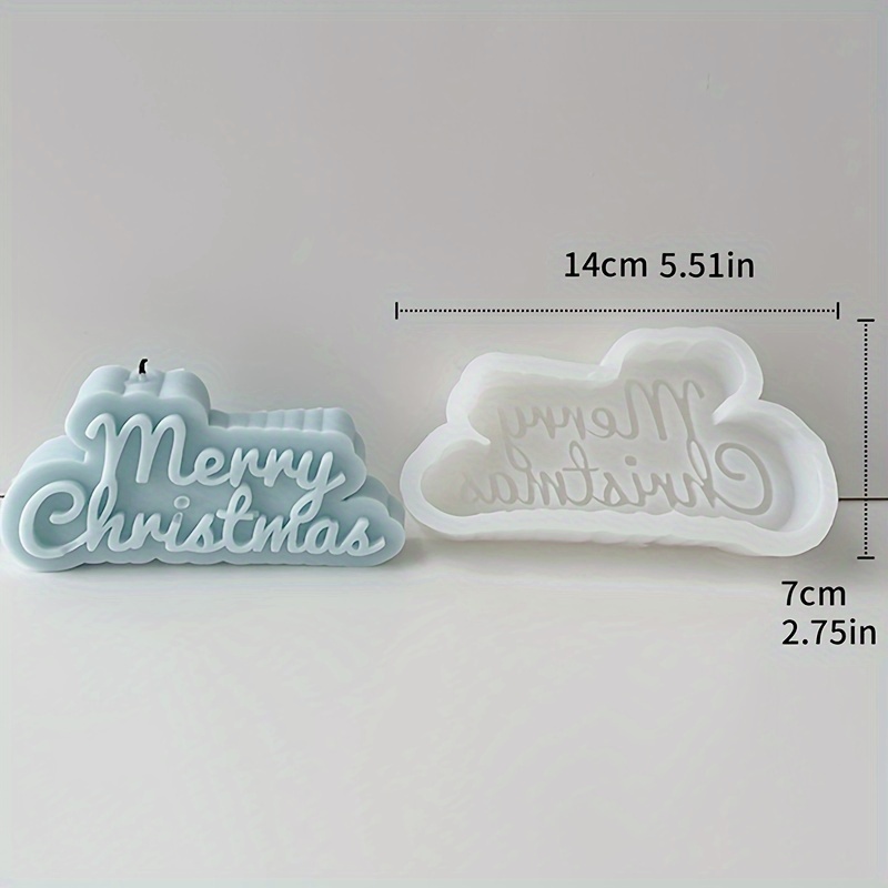 1pc, Mold For Christmas, Merry Christmas, English Alphabet Aromatherapy Candle Silicone Mold