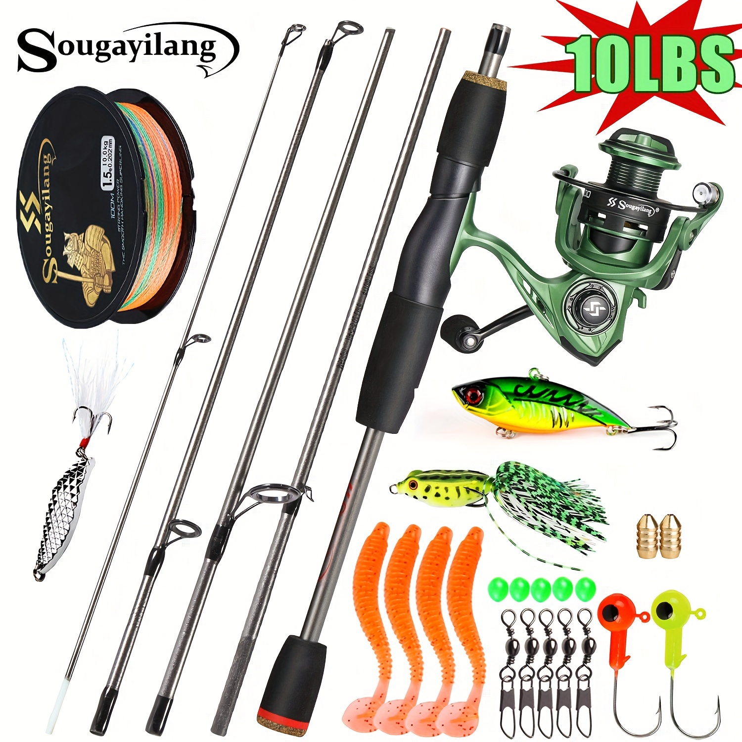 Portable 3 Sections Spinning Fishing Rod Fishing Pole - Temu Philippines