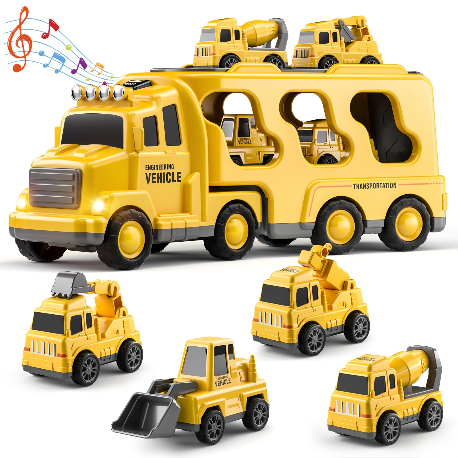 Jouets de voiture de camion jouet pour les tout-petits, camions porteurs 7  en 1 pour