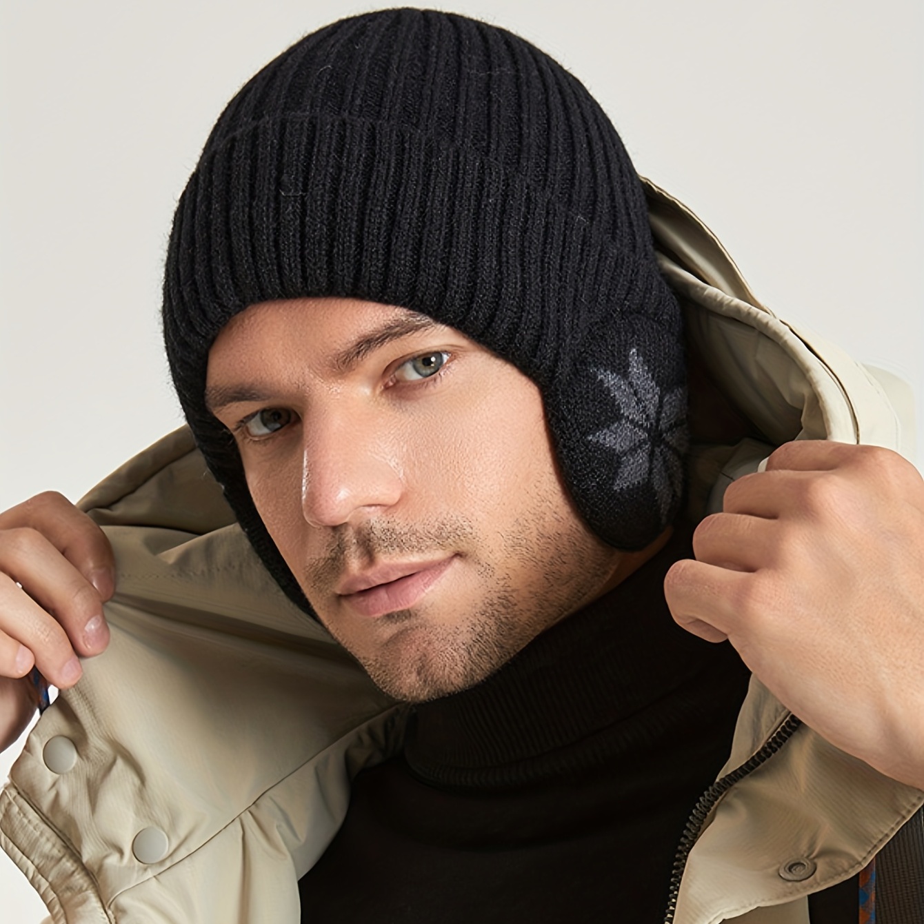 Nouvelle mode Chapeau une pièce Homme Polaire d'hiver Foulard épais  Chapeaux chauds en laine Pour Hommes