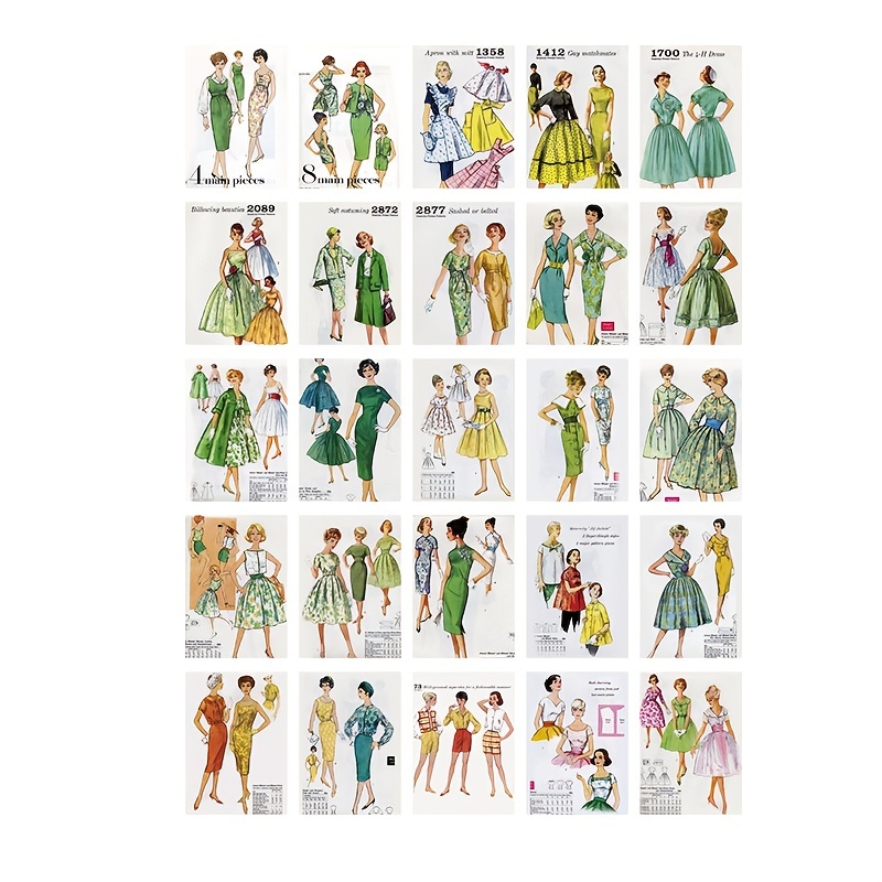 50pcs Character Clothing Material Paper 140mm 100mm