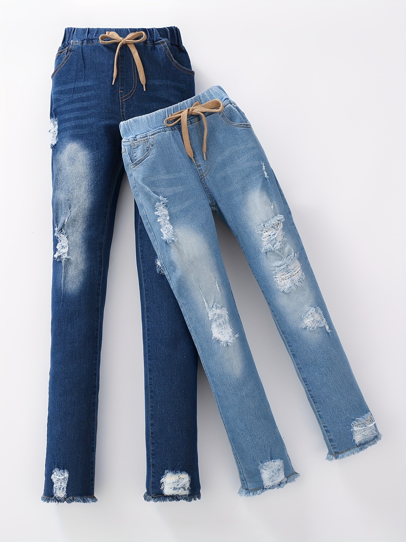 Cute Teen Girl Teen Girls's Size Distressed Ripped Skinny Jeans