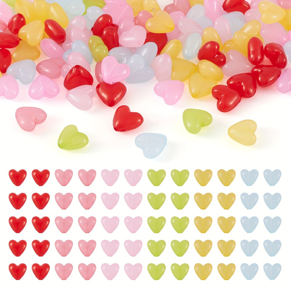 Jelly Heart Beads