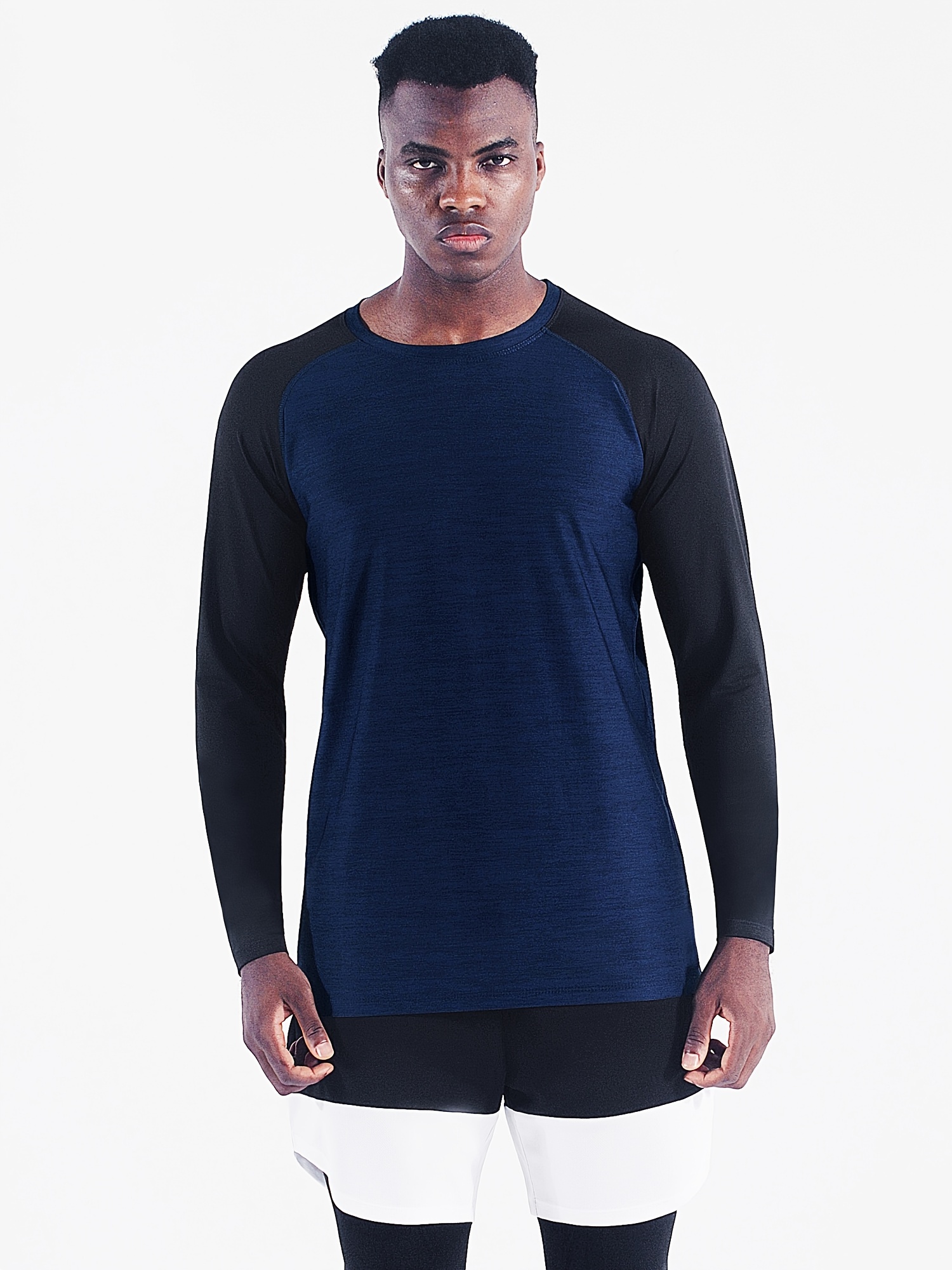 Men's Long Sleeve Block Sport Sweatshirt Quick Drying Loose T shirt