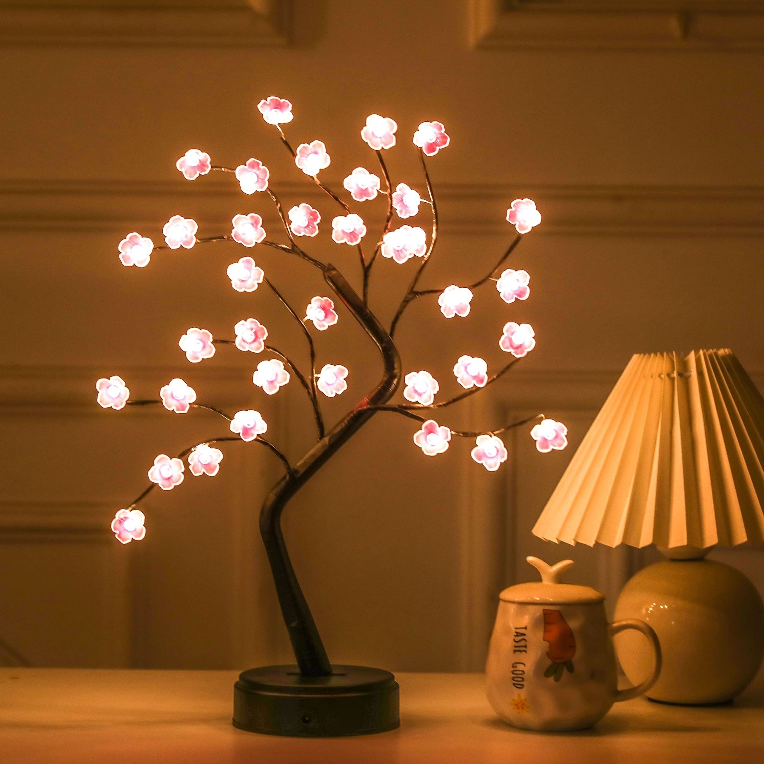 LED Tabletop Bonsai Tree Night Light Lamp USB Touch Switch Copper Wire  Bedside Light Bedroom Children Home Decor remote 8 modes - AliExpress