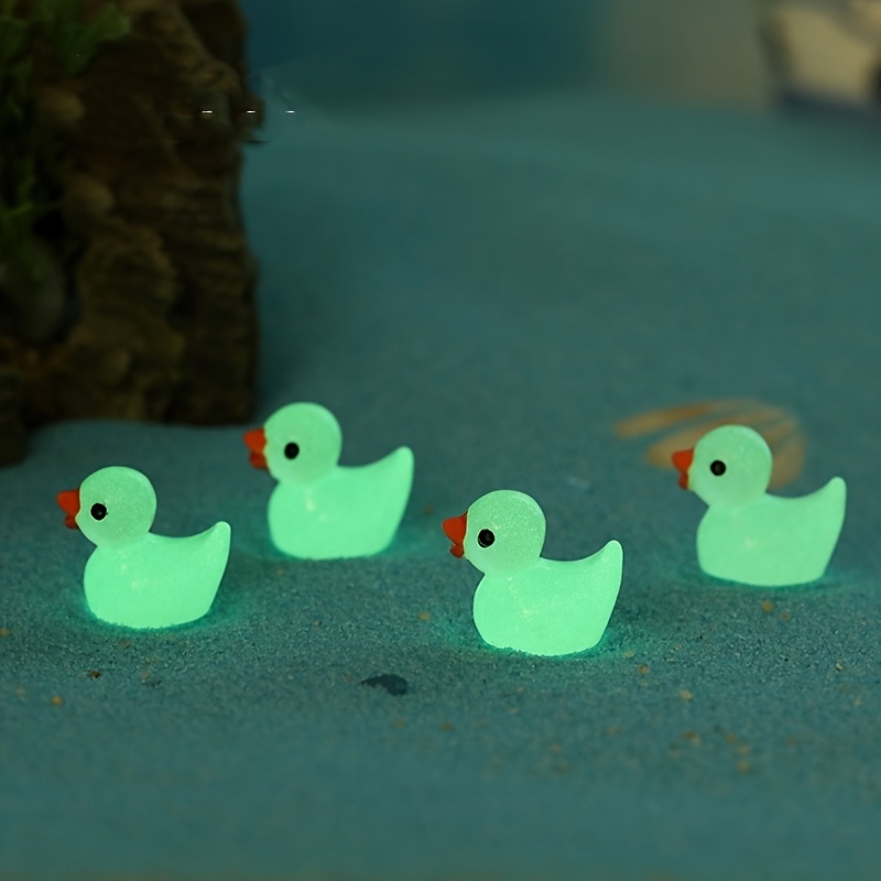 10pcs Resin Glow In The Dark Duck Miniature Mini Glowing Duckies For Crafts