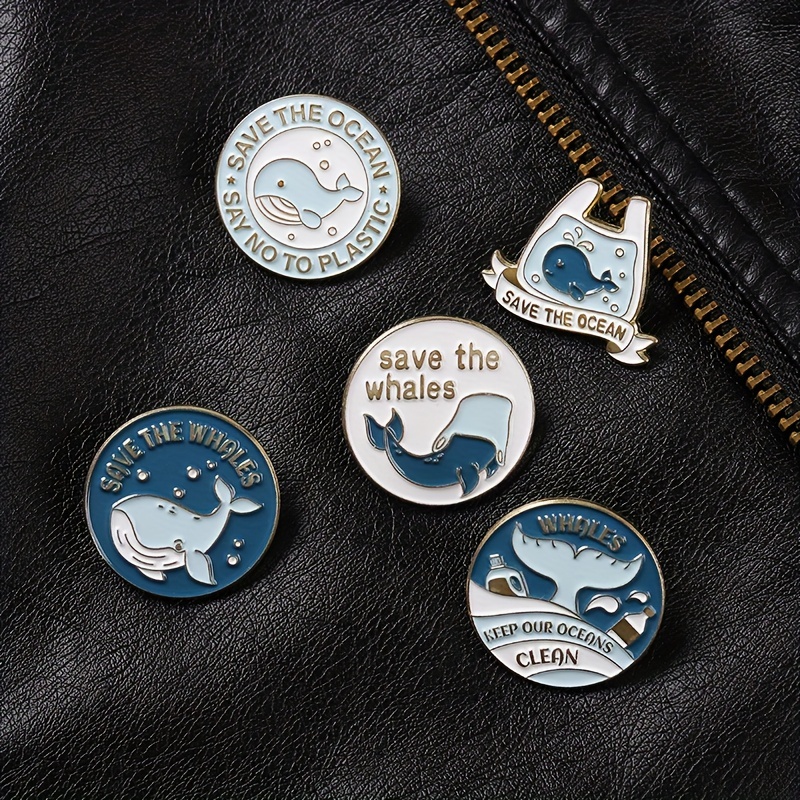 Humpback Whale Tail On The Sea Enamel Pin Badges