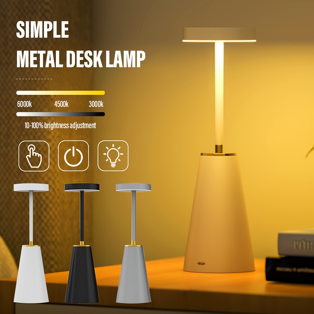 1pc Lampada Da Tavolo Senza Fili In Metallo Dal Design - Temu Italy