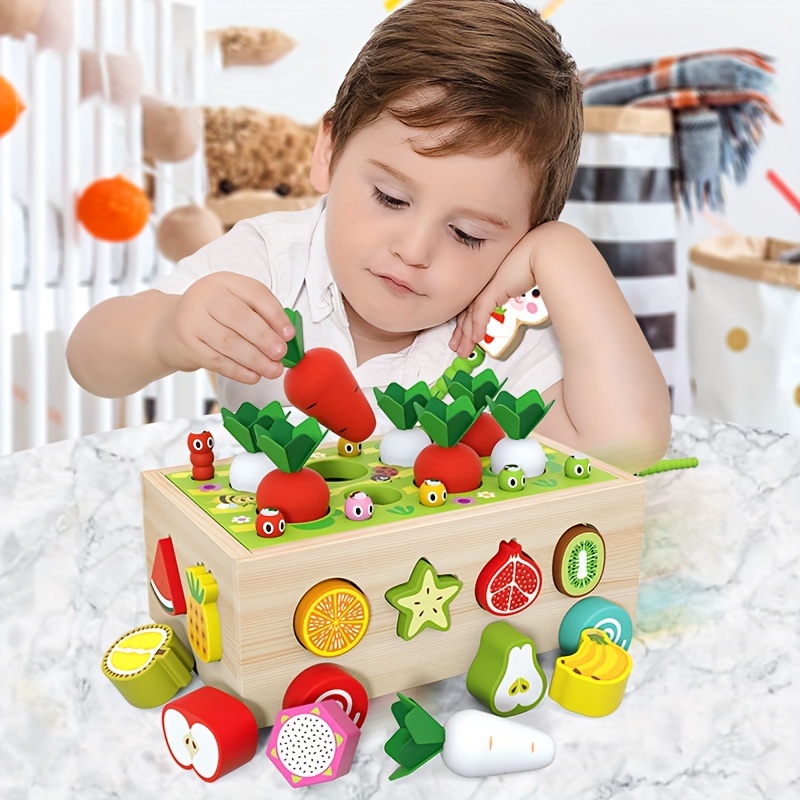 Juguetes Montessori para niños y niñas de 1, 2 y 3 años, juguete educativo  de madera con cosecha de hongos, juguete de rompecabezas para clasificar  formas, regalos de aprendizaje para el desarrollo