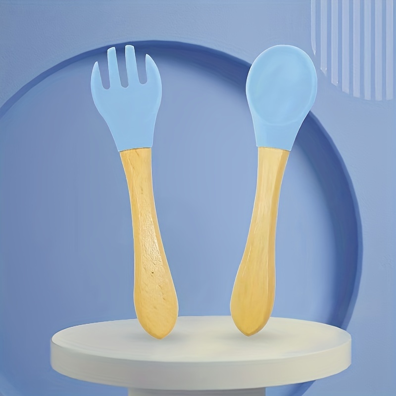 Safe Silicone Baby Fork Spoon Set