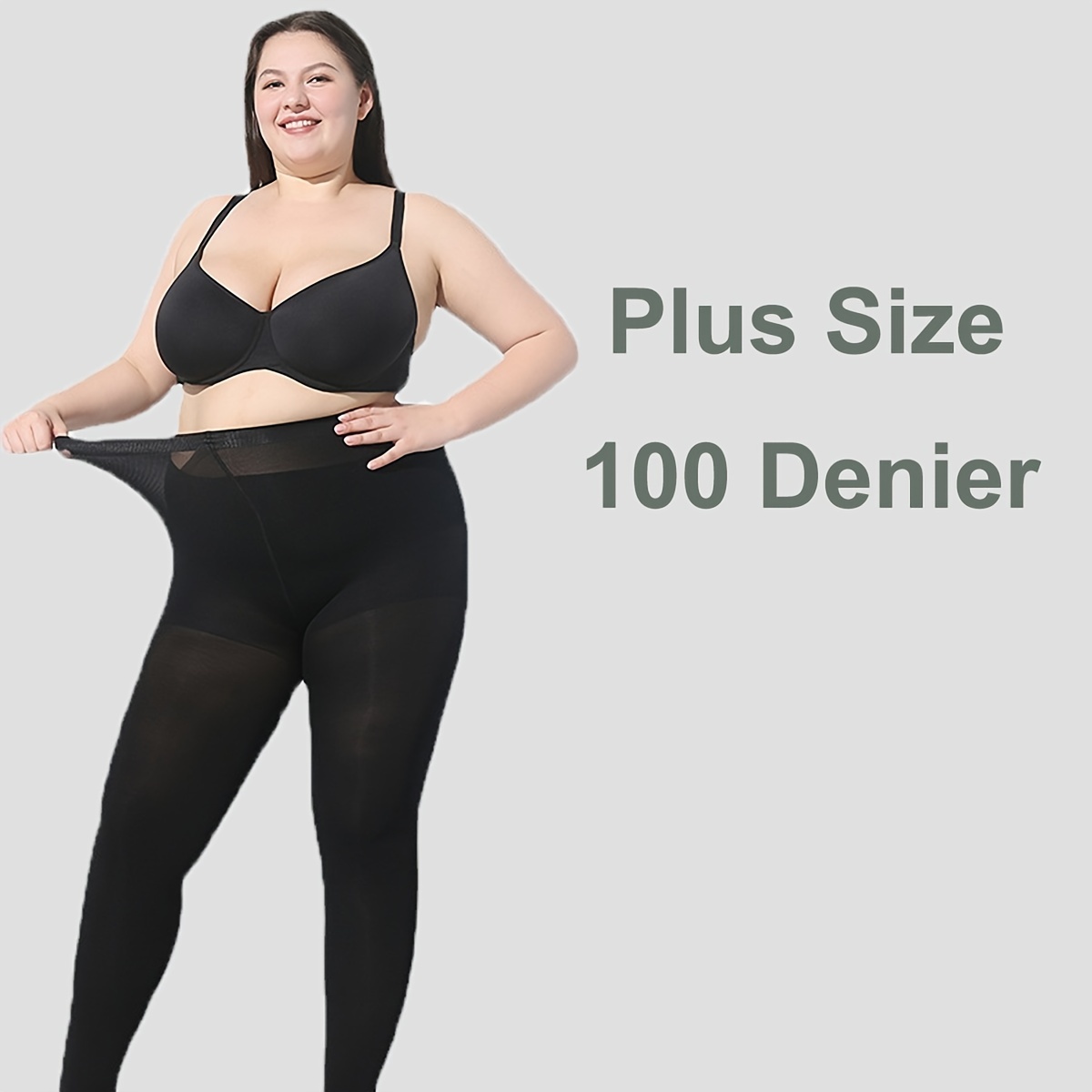 Plus Size Tights High Waist Soft Semi Sheer Pantyhose Plus - Temu Belgium