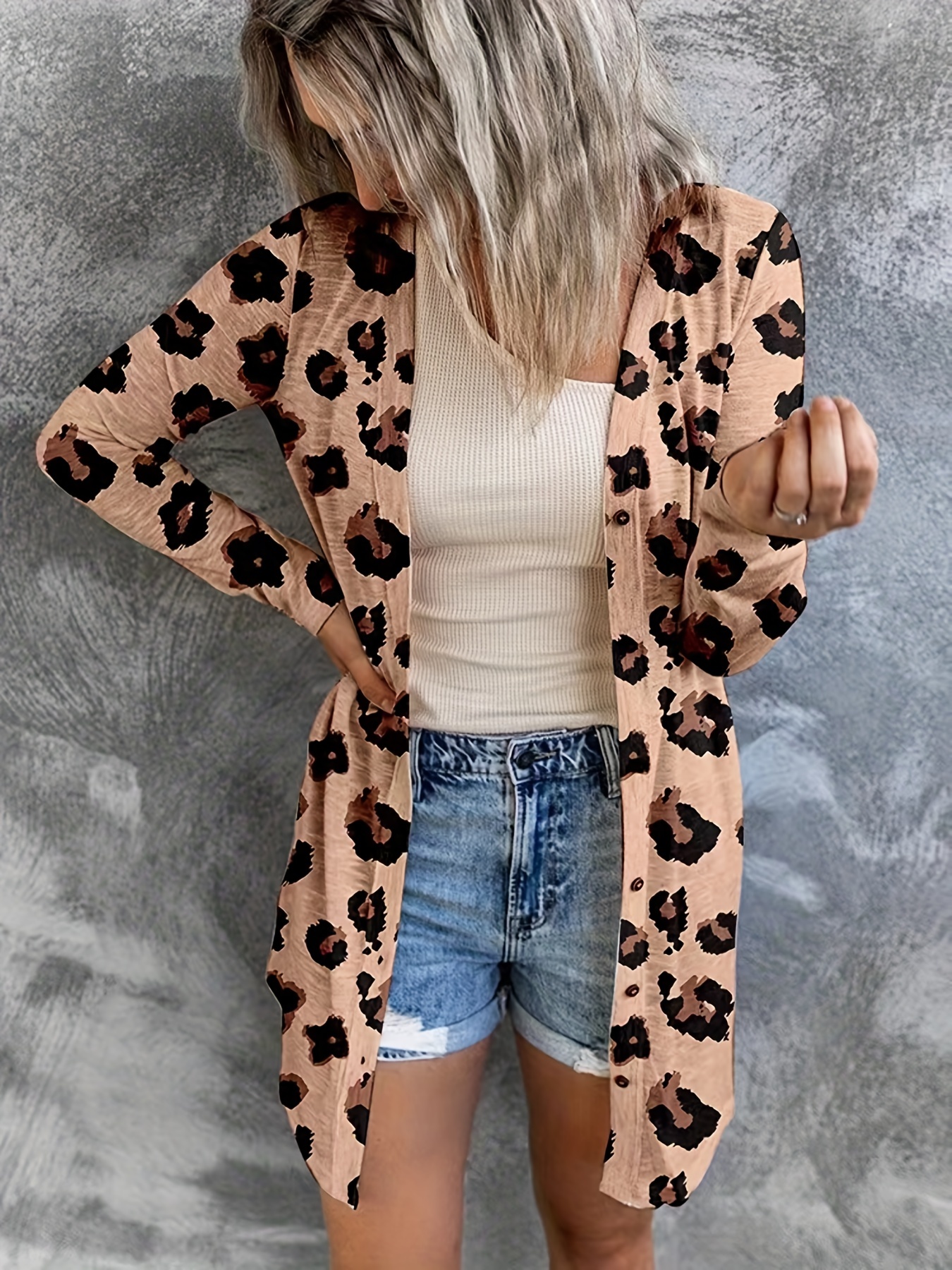 Leopard Cardigan - Temu