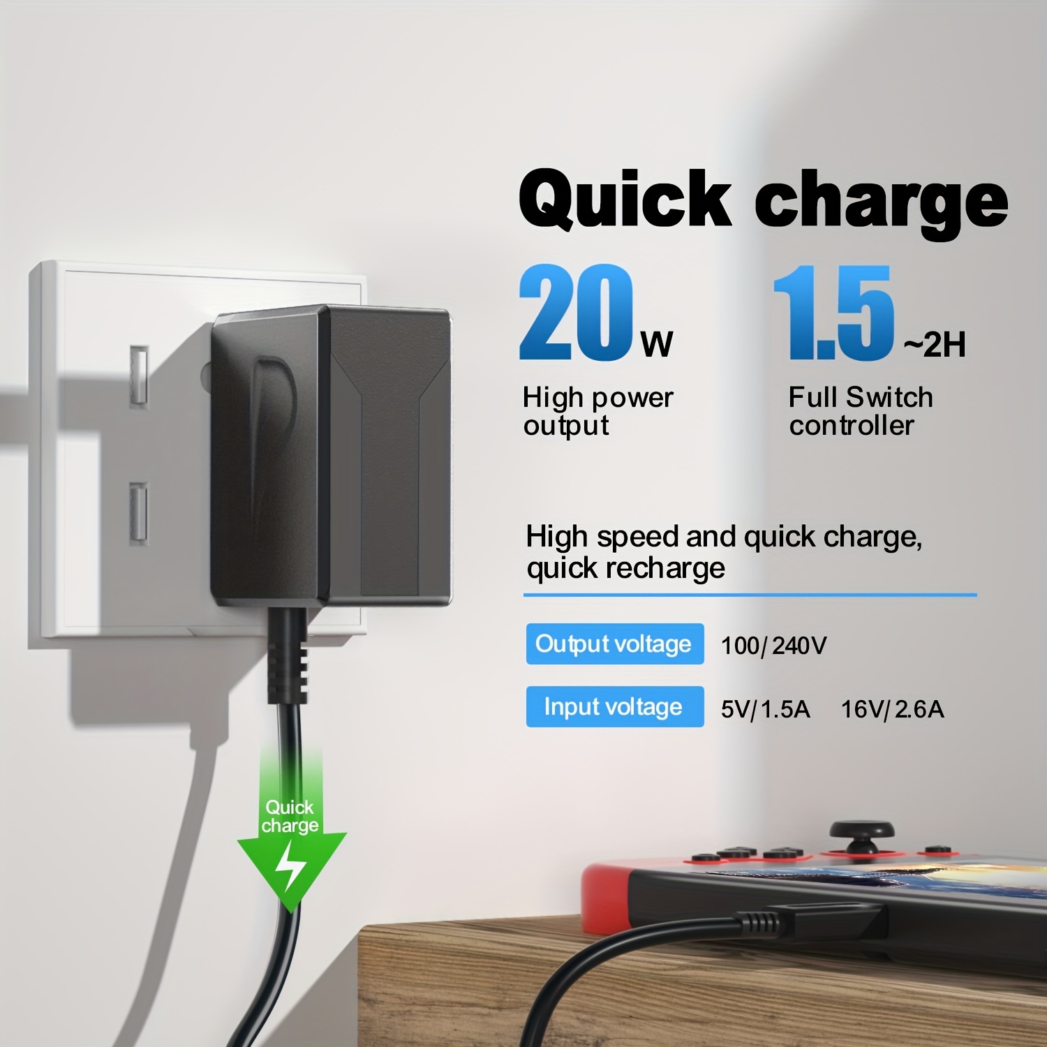 Nintendo Usb C Charger Power Adapter Switch 2.6a