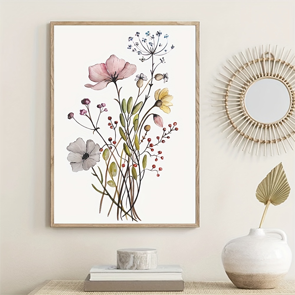 Watercolor Flower Poster Wildflower Art Print Nordic - Temu