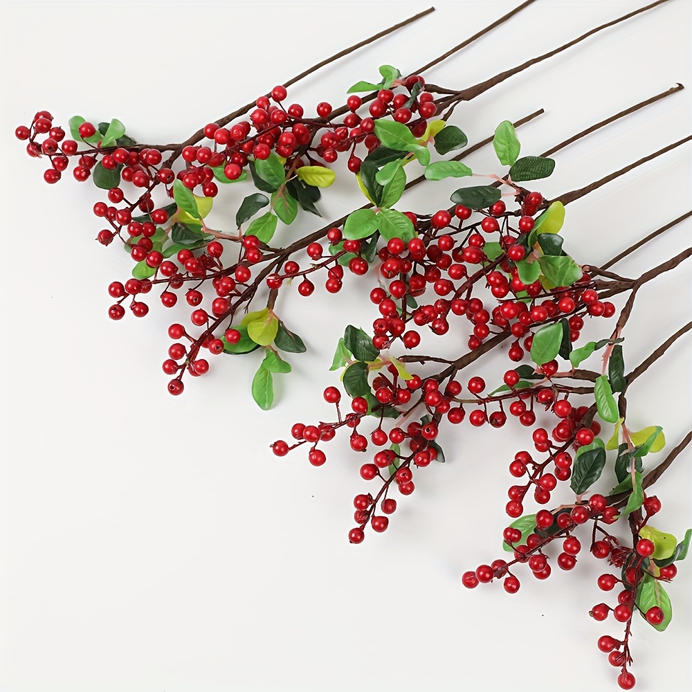 10pcs Red Simulation Berry Flower, Fake Holly Berry Twig Fruit For  Photography Christmas Thanksgive Home Wedding Decor, Wedding & Engagement  Decoratio