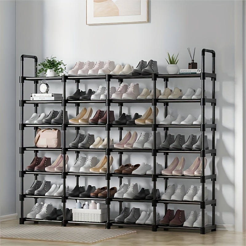  Zapatero de 3 puertas de metal, gabinete de almacenamiento de  zapatos moderno independiente, ratán de metal, para entrada : Hogar y Cocina