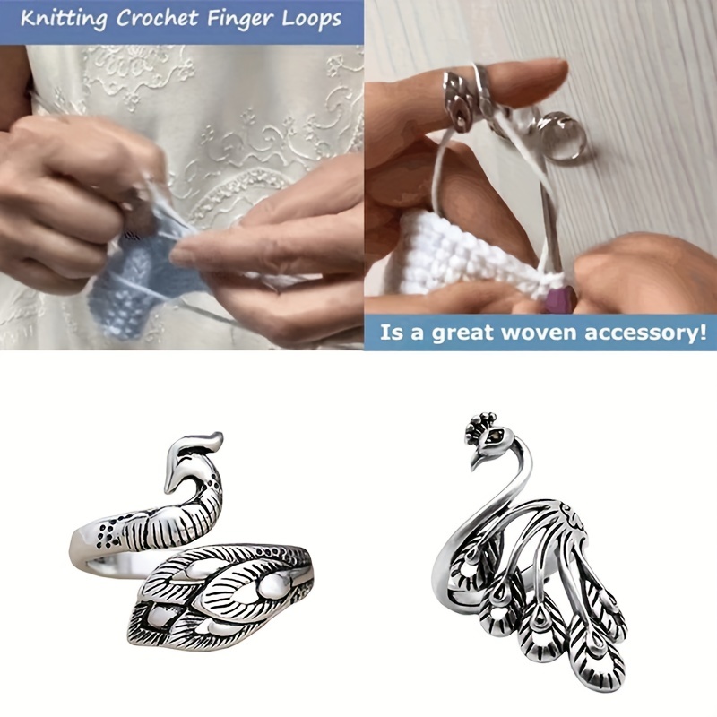 6 Pcs Braided Ring Crochet Rings for Crocheting Ancient Silver