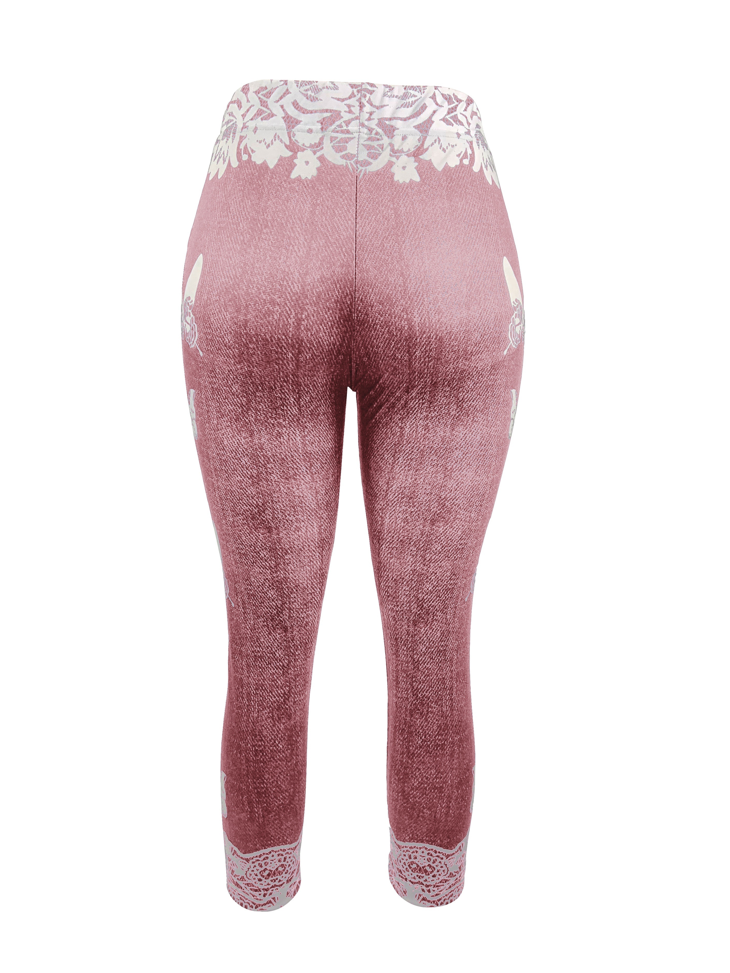 Butterfly Insect Print Yoga Trousers - Women Adult High Waist